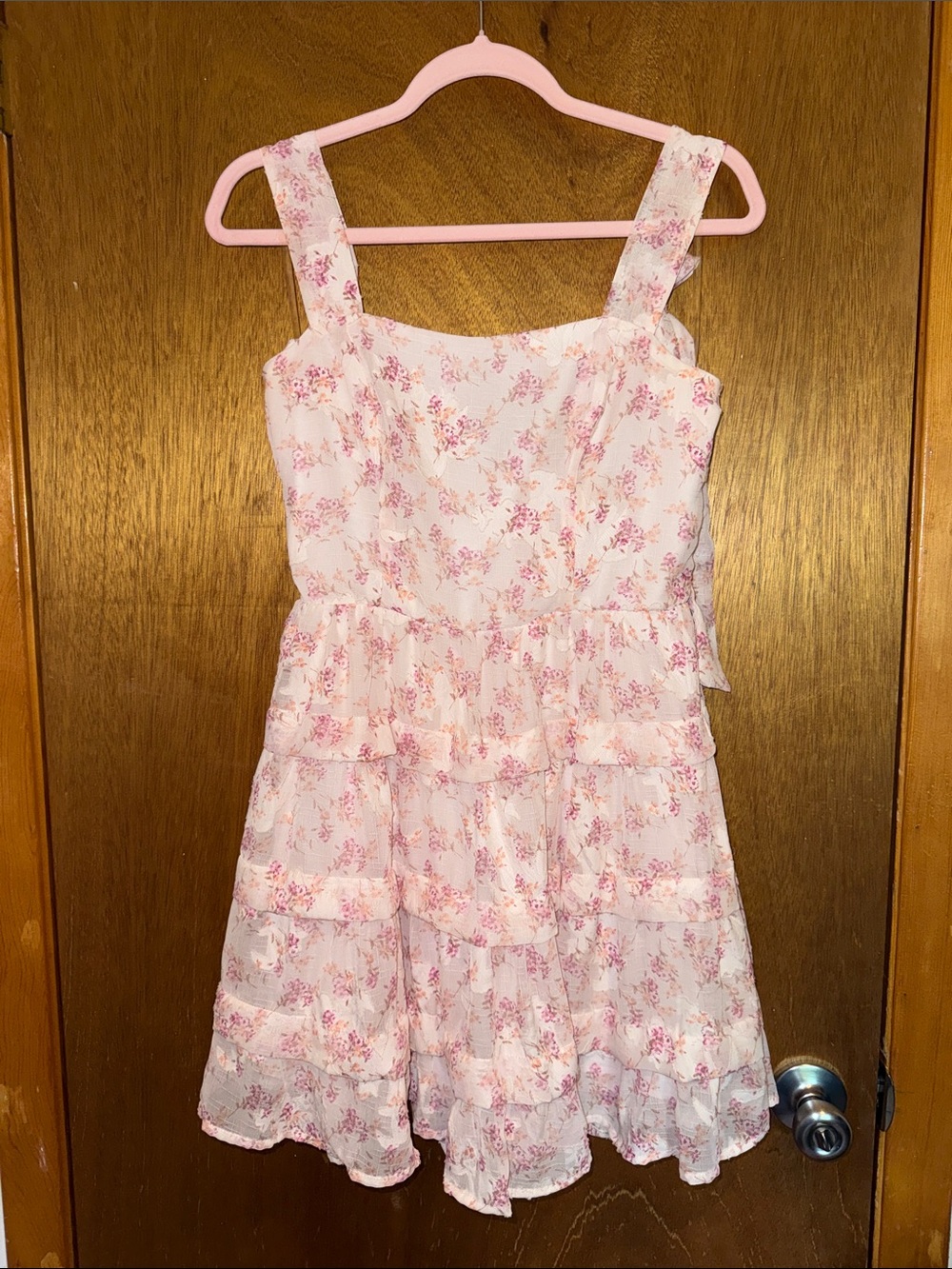 Trixxi Pink Floral Ruffled Sundress